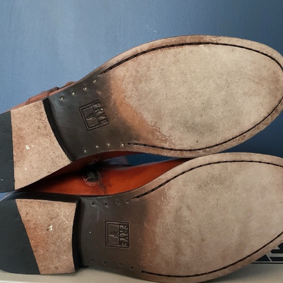 Frye Melissa Harness Boots Cognac Leather Women 8.5 B - Picture 4 of 7